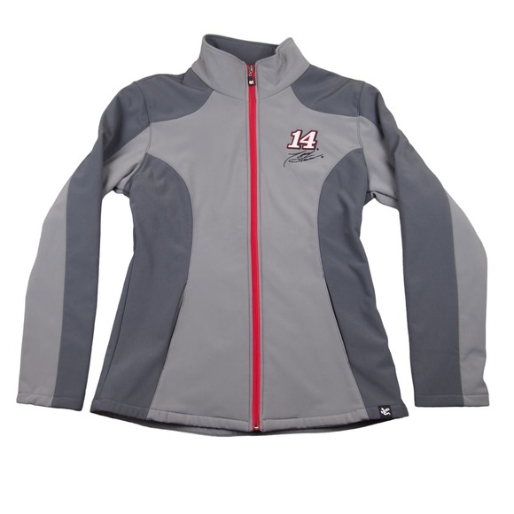 Chase Authentics Tony Stewart 14 Jacket Womens Sz Medium Gray Full zip Nascar - Picture 1 of 10